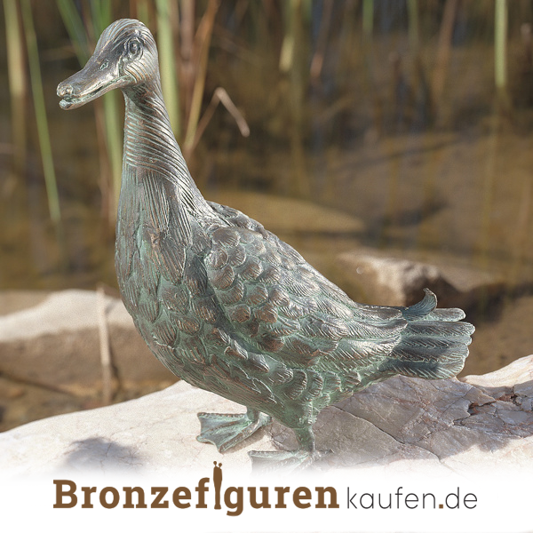 Ente Figur Aus Bronze 24 Cm Bronzefiguren Kaufen Für Jeden Anlass